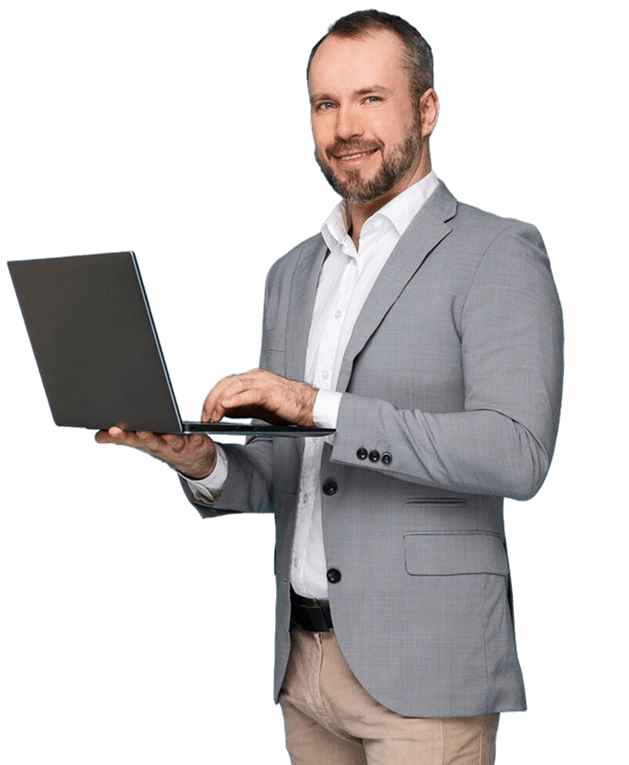 Vibrant Logics consultant collaborating with a client on a software project