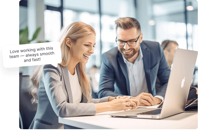 Vibrant Logics team working together in the office
