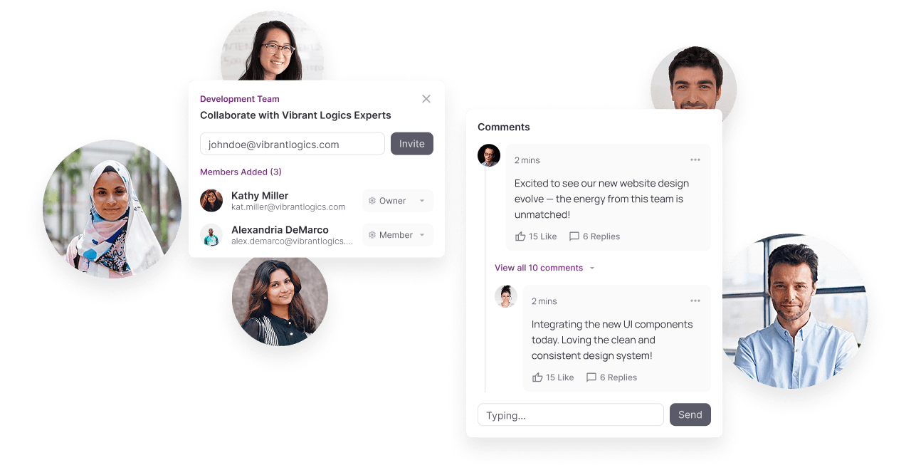 Vibrant Logics team collaborating on a digital transformation project